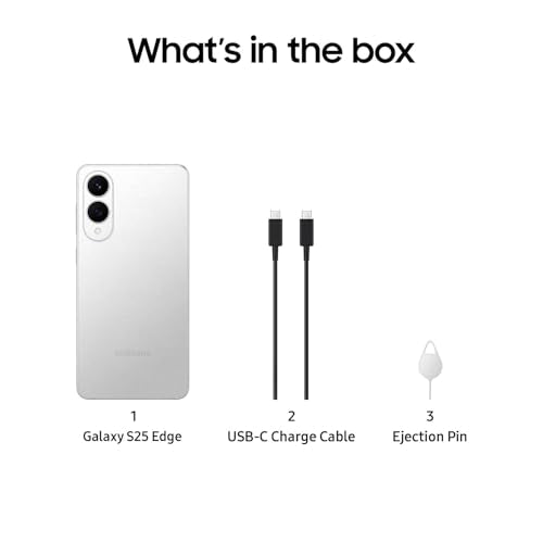 SAMSUNG Galaxy S25 Edge Phone, 512 GB AI Smartphone, Unlocked Android, Night Video, Fast Processor, ProScaler Display, All-Day Battery, 2025, US 1 Yr Manufacturer Warranty, Titanium JetBlack