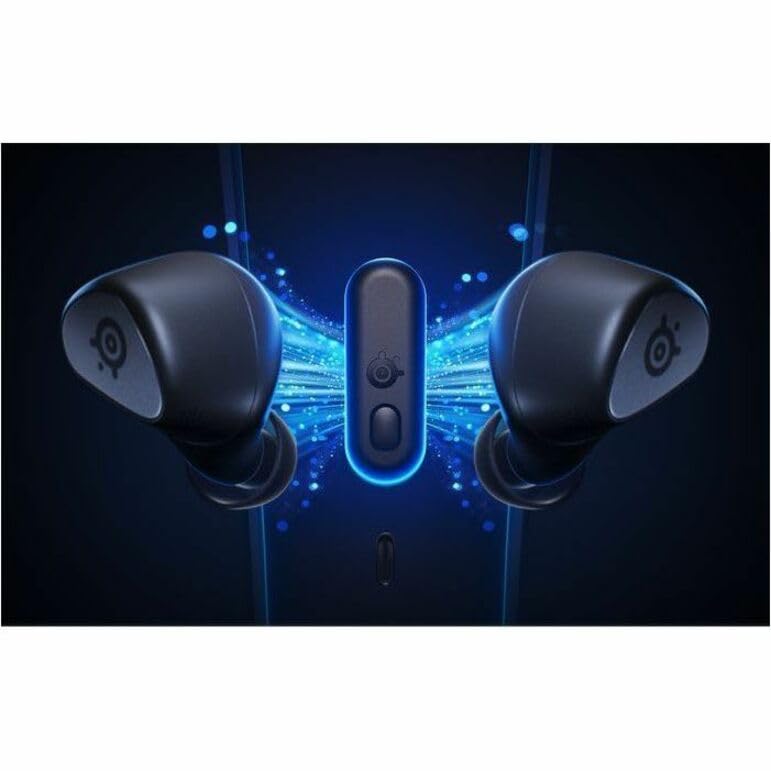 Arctis GameBuds for PlayStation/PC/Switch/Mobile — 2.4GHz + Bluetooth 5.3 Earbuds — Active Noise Cancelling — Mobile App Sound Presets — Water Resistant IP55 — 40H Battery with Qi Charging Case
