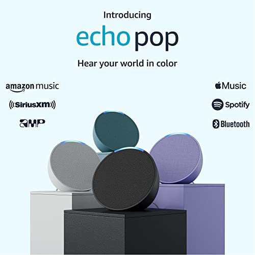 Amazon Echo Pop, Our smallest Alexa speaker, Fits in any room, Charcoal