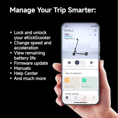 Segway Ninebot E2 Plus II Electric Scooter, 15.5 MPH, 16 Miles Max Range, Front Suspension, 8.1" Shock-Absorbing Tires, Dual Brakes, Scooter for Adults, UL-2272 2271 Certified - Volt-Edge Technologies®