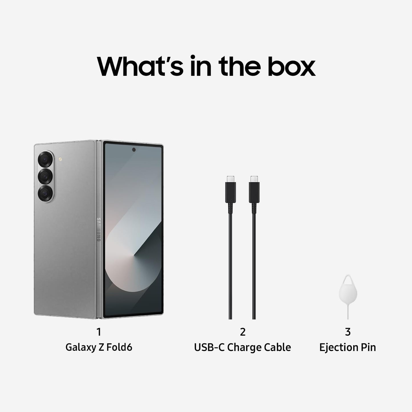 Samsung Galaxy Z Fold 6 AI Cell Phone, 256GB Unlocked Silver Shadow (Renewed)