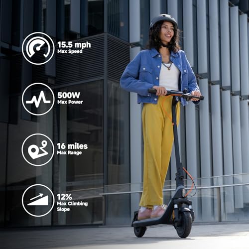 Segway Ninebot E2 Plus II Electric Scooter, 15.5 MPH, 16 Miles Max Range, Front Suspension, 8.1" Shock-Absorbing Tires, Dual Brakes, Scooter for Adults, UL-2272 2271 Certified - Volt-Edge Technologies®