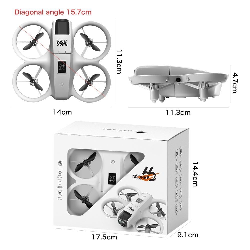 RC Small Drone with Dual Cameras, Propeller Guard, Altitude Hold, One-Key Takeoff, 3D Flips, 2 Batteries, Intelligent Obstacle Avoidance, Remote Control Helicopter Airplane, Hovering, APP Control, LED Lights, for Beginners FPV Palm Takeoff Mini Quadcopter