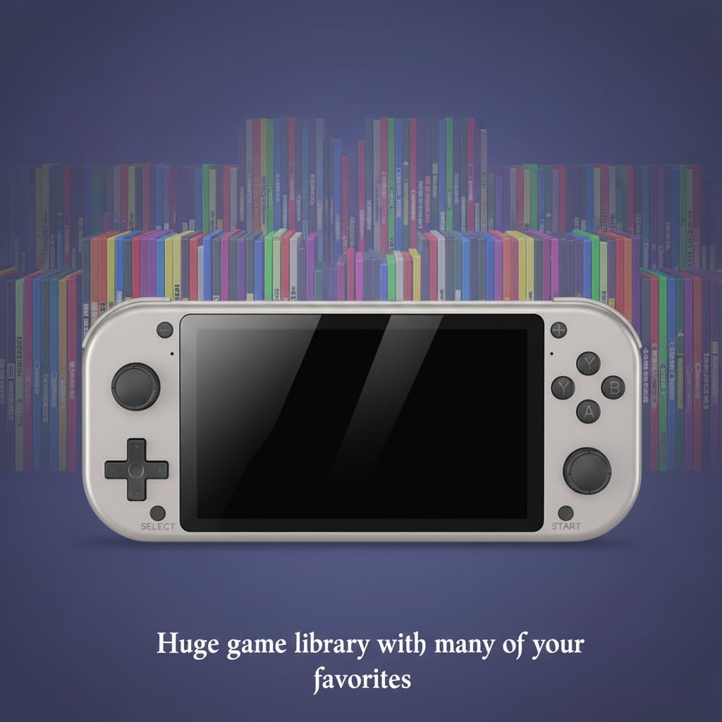 Retro Handheld Portable Video Game Console - 4.3" IPS Screen, Emuelec System, 64GB, 20,000+ Games, Classic Game System (64 GB)