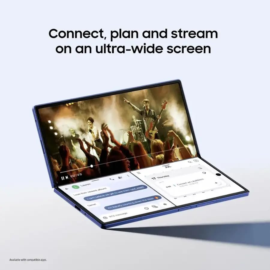 Samsung Galaxy Z Fold7 Cell Phone, 512GB AI Smartphone, Unlocked Android, AI Photo Edits, Large Screen, Long Battery Life, 2025, US 1 Yr Manufacturer Warranty, Blue Shadow