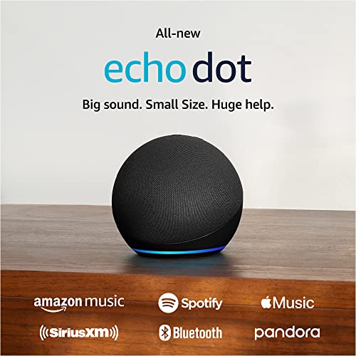 Amazon Echo Dot, Vibrant sounding Alexa speaker, Great for bedrooms, dining rooms and offices, Charcoal