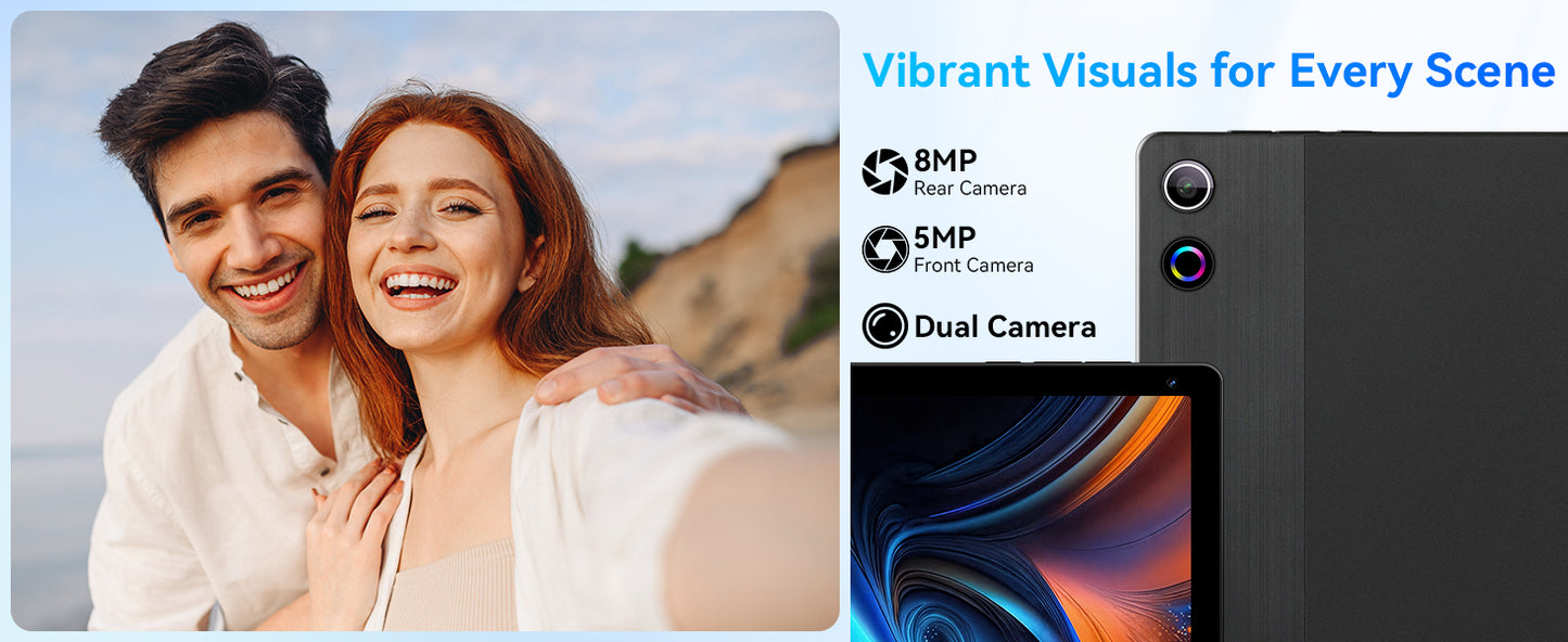 Newest Tablet 10 Inch Android 15 Octa-Core 20GB RAM 64GB ROM 1280x800 IPS Tablets PC WiFi6 Bluetooth5.3 Widevine L1 Keyboard Set