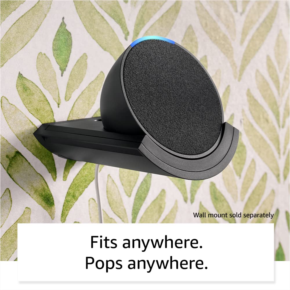 Amazon Echo Pop, Our smallest Alexa speaker, Fits in any room, Charcoal