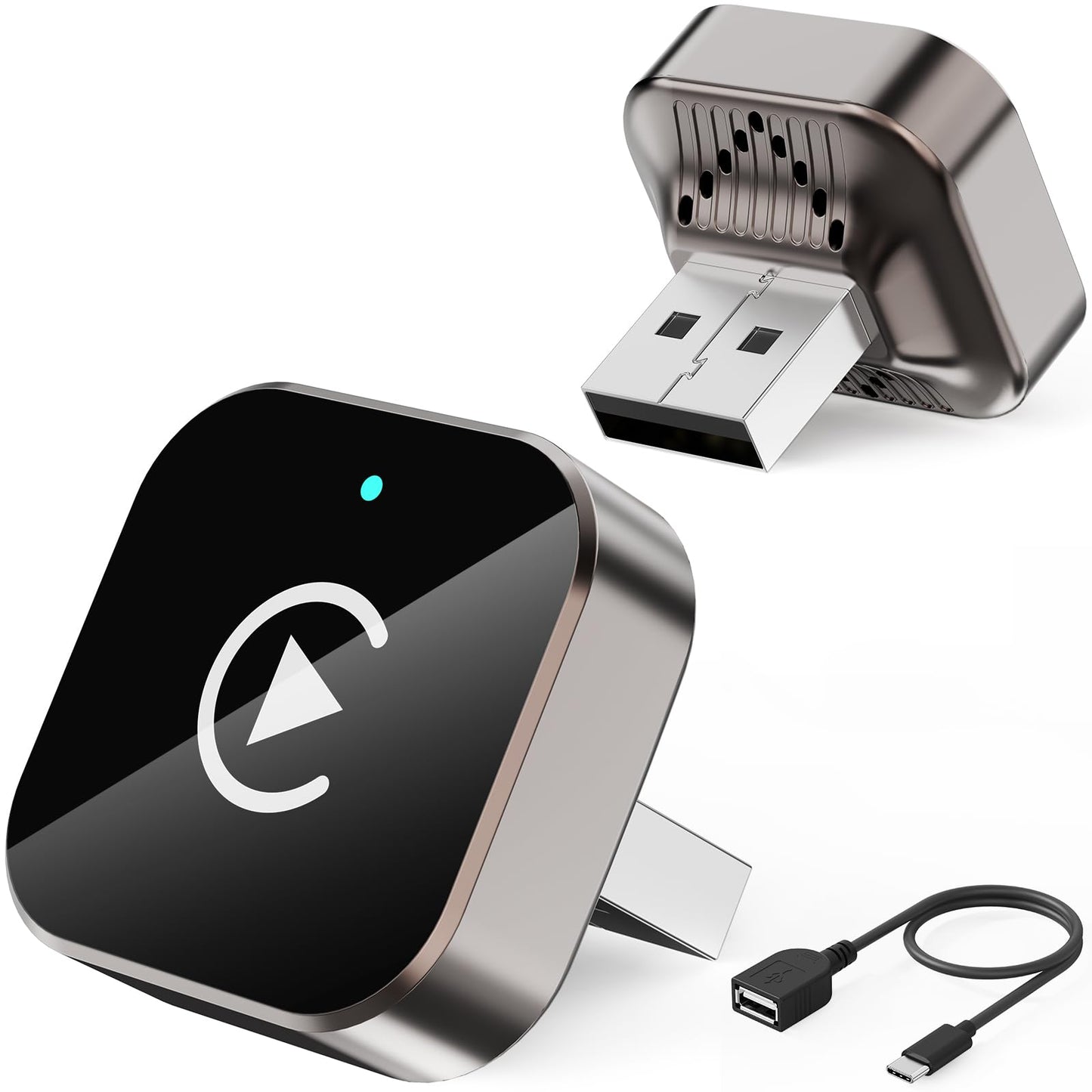 (2026 Upgraded) Wireless CarPlay Adapter for Apple iPhone&Android, Small Size,Plug and Play,Fast and Stable Connection Wireless Adapter for CarPlay&Android-No Latency to Screen