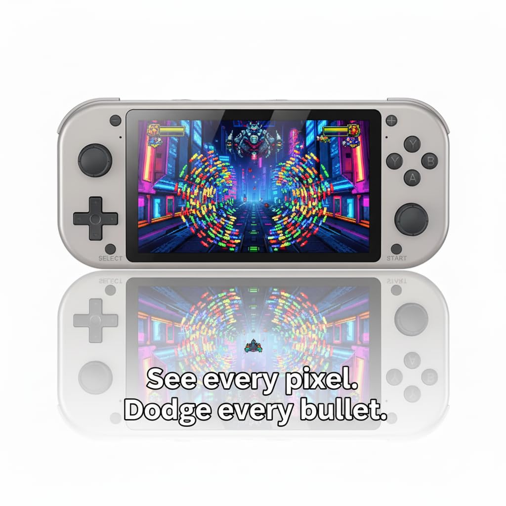 Retro Handheld Portable Video Game Console - 4.3" IPS Screen, Emuelec System, 64GB, 20,000+ Games, Classic Game System (64 GB)