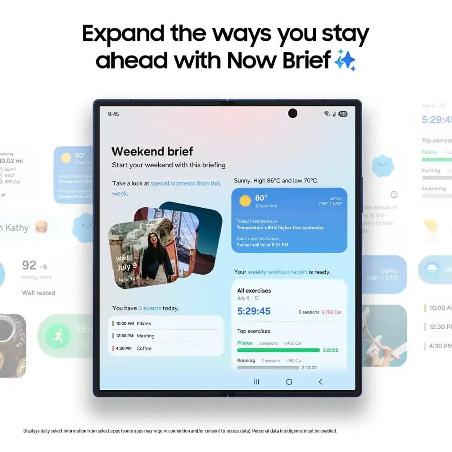 Samsung Galaxy Z Fold7 Cell Phone, 512GB AI Smartphone, Unlocked Android, AI Photo Edits, Large Screen, Long Battery Life, 2025, US 1 Yr Manufacturer Warranty, Blue Shadow