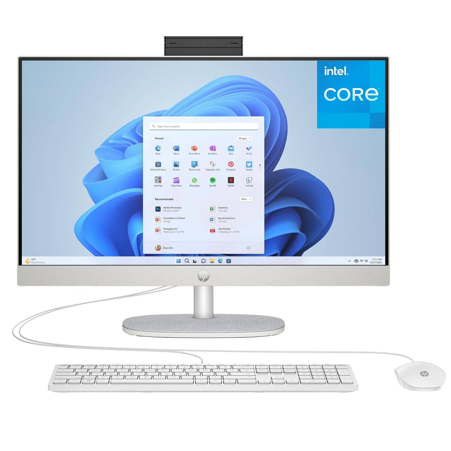 HP 24 Touchscreen All-in-One Desktop Computer for Home and School, Intel Processor, 23.8" FHD Display, 32GB DDR4 RAM, 1TB PCIe SSD, WiFi 6, Bluetooth 5.3, Business AIO, White