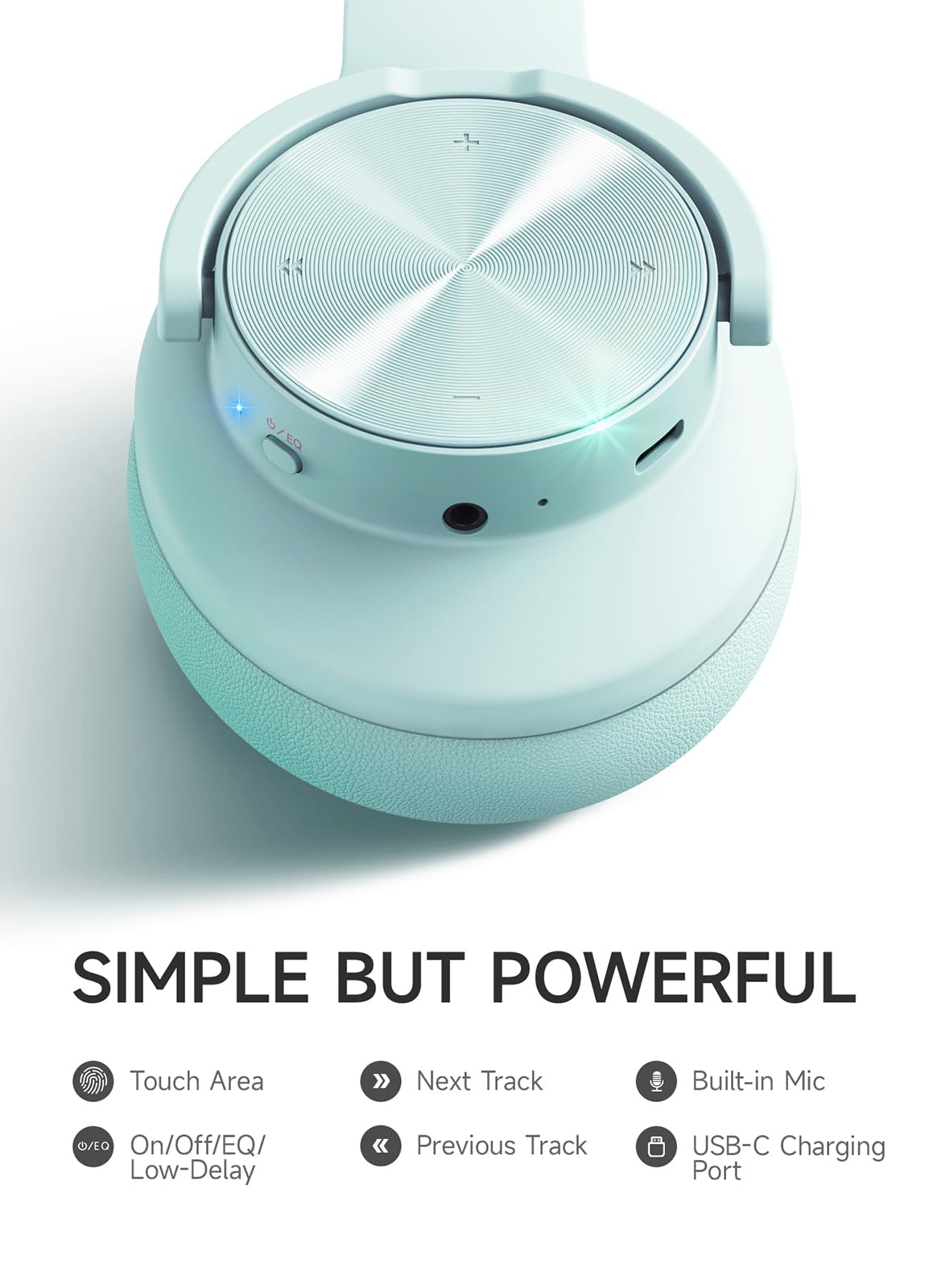 Picun B8 Bluetooth Headphones, 120H Playtime Headphone Wireless Bluetooth with 3 EQ Modes, Low Latency, Hands-Free Calls, Over Ear Headphones for Travel Home Office Cellphone PC Black - Volt-Edge Technologies®