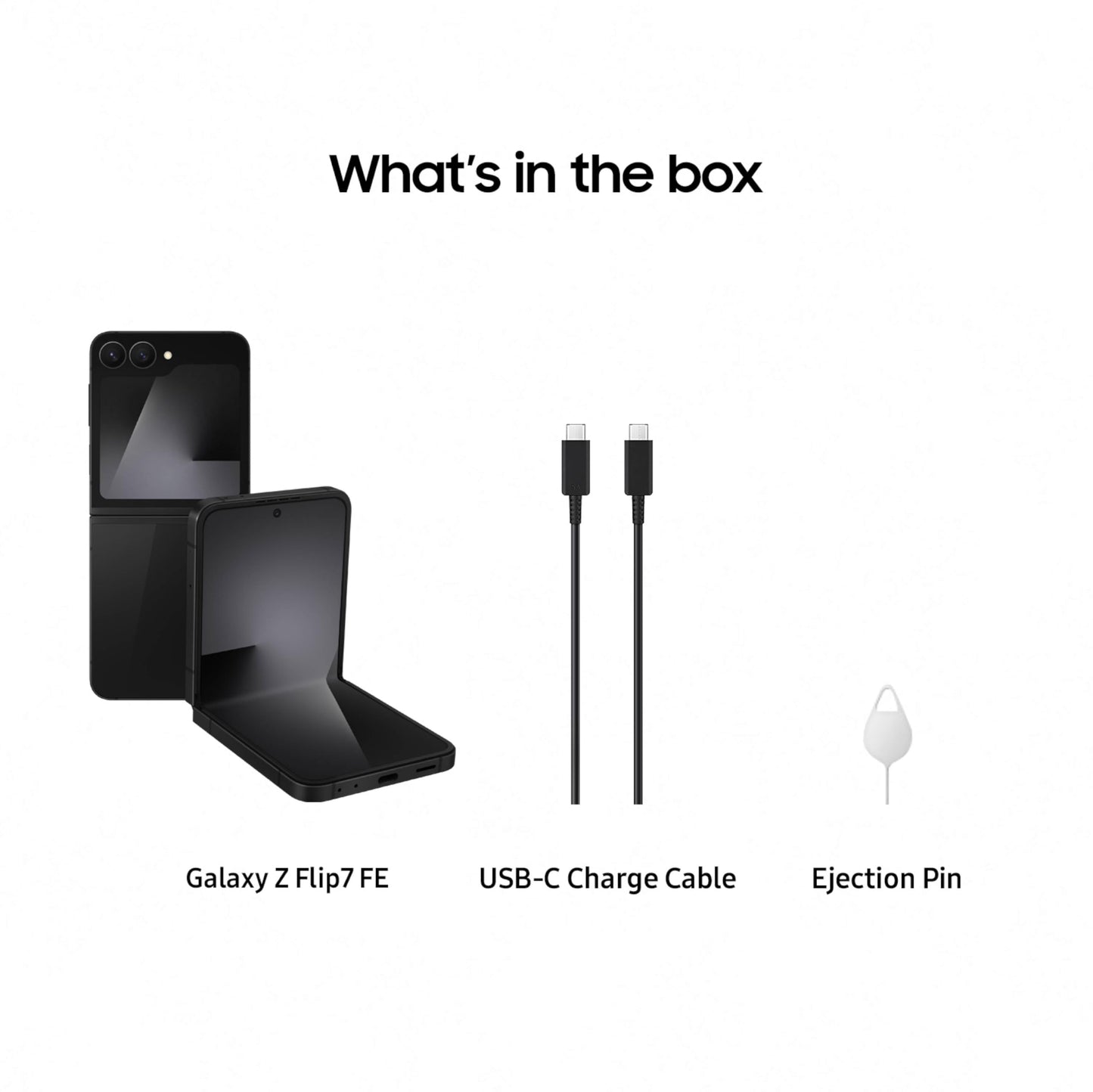 Samsung Galaxy Z Flip7 FE Cell Phone, 256GB AI Smartphone, Unlocked Android, Long Battery Life, 2025, US 1 Yr Manufacturer Warranty, Black