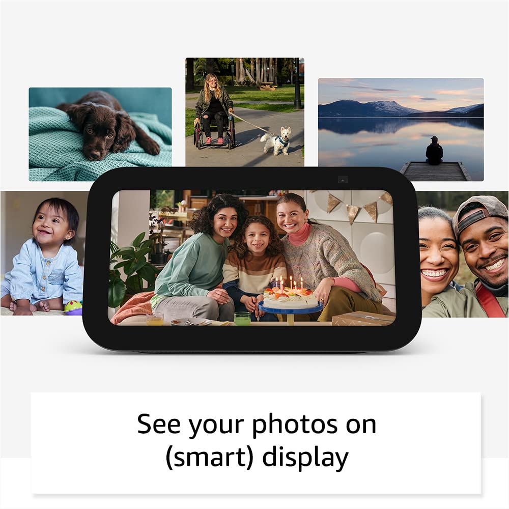 Amazon Echo Show 5, Smart display with 2x the bass and clearer sound, Charcoal