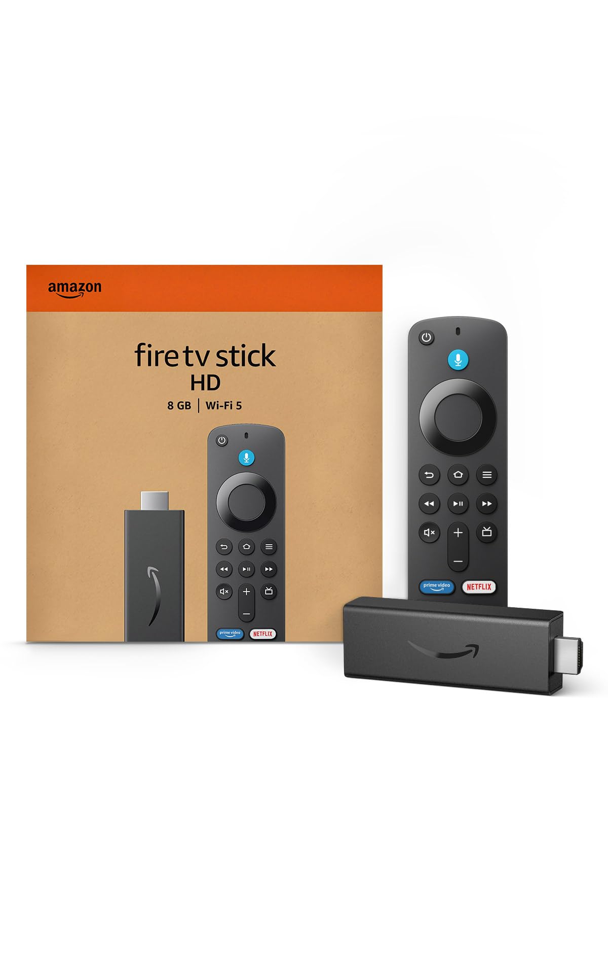 Amazon Fire TV Stick HD (newest model), free and live TV, Alexa Voice Remote, smart home controls, HD streaming