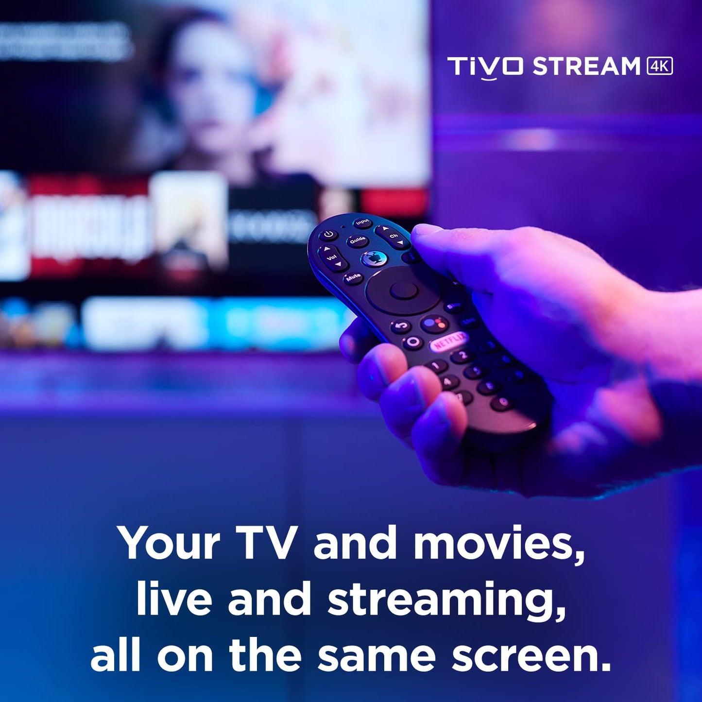 TiVo Stream 4K – Every Streaming App and Live TV on One Screen – 4K UHD, Dolby Vision HDR and Dolby Atmos Sound – Powered by Android TV – Plug-In Smart TV, One size