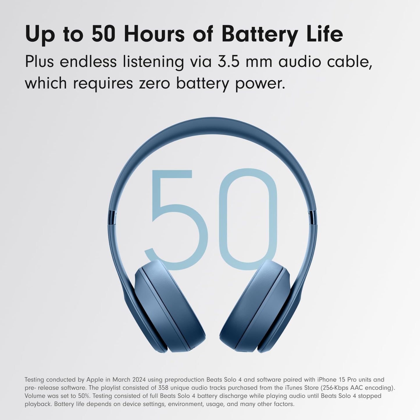 Beats Solo 4 - Wireless Bluetooth On-Ear Headphones, Apple & Android Compatible, Up to 50 Hours of Battery Life - Matte Black