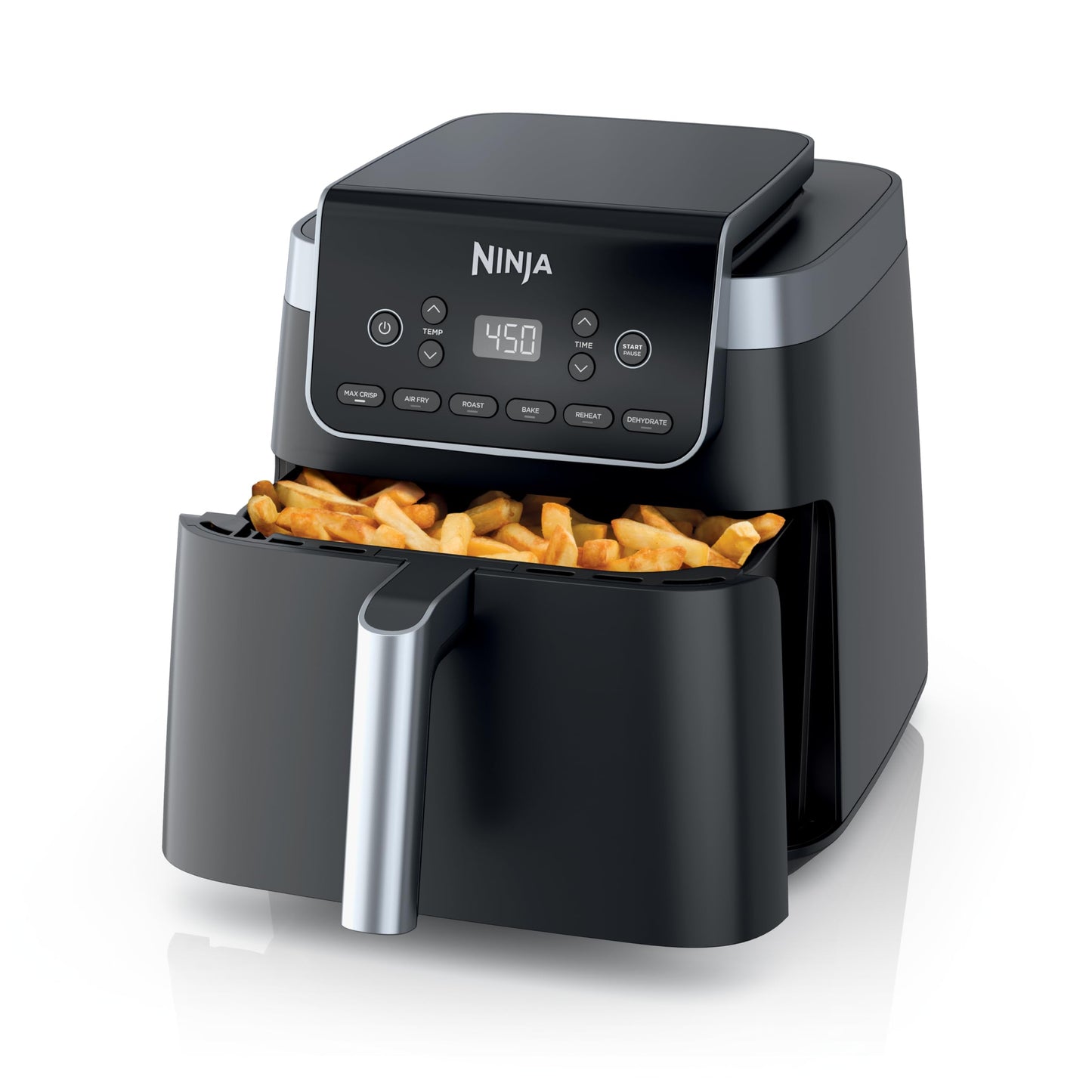 Ninja | Air Fryer | 6.5 QT Pro XL Capacity fits 9lbs of Wings | 6-in-1 Max Crisp, Air Fry, Roast, Bake, Reheat & Dehydrate | Nonstick Basket, Crisper Plate & Recipe Guide | Grey | AF181