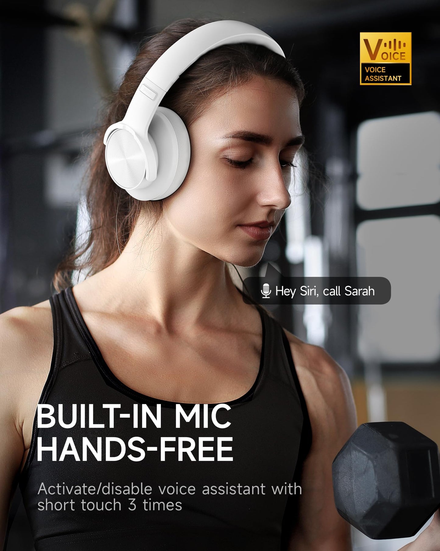 Picun B8 Bluetooth Headphones, 120H Playtime Headphone Wireless Bluetooth with 3 EQ Modes, Low Latency, Hands-Free Calls, Over Ear Headphones for Travel Home Office Cellphone PC Black