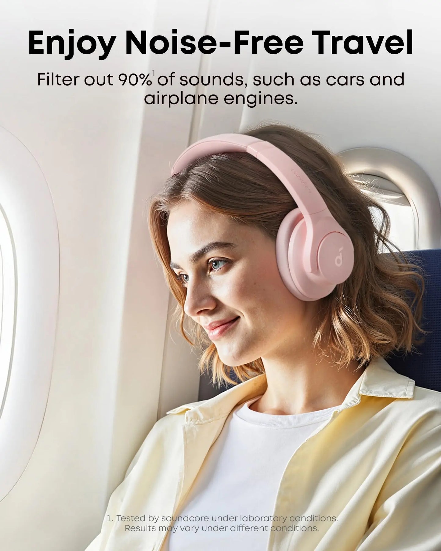 Soundcore by Anker Q20i Hybrid Active Noise Cancelling Headphones, Wireless Over-Ear Bluetooth, 40H Long ANC Playtime, Hi-Res Audio, Big Bass, Customize via an App, Transparency Mode (White) - Volt-Edge Technologies®