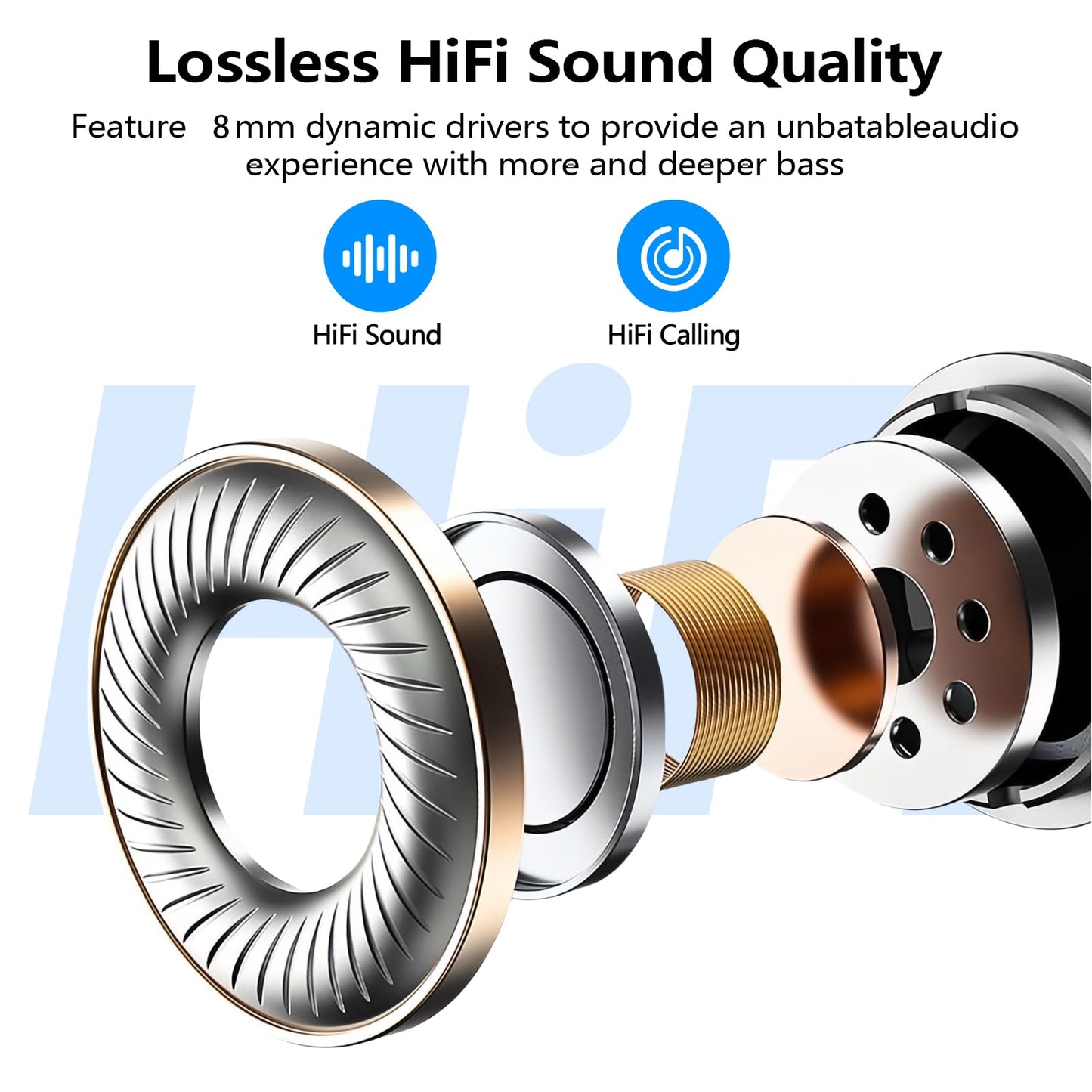 kurdene Wireless Earbuds Bluetooth 5.3 in Ear Buds Light Weight Headphones,Deep Bass Sound,Built in Mics Headset,Clear Calls Earphones for Sports Workout