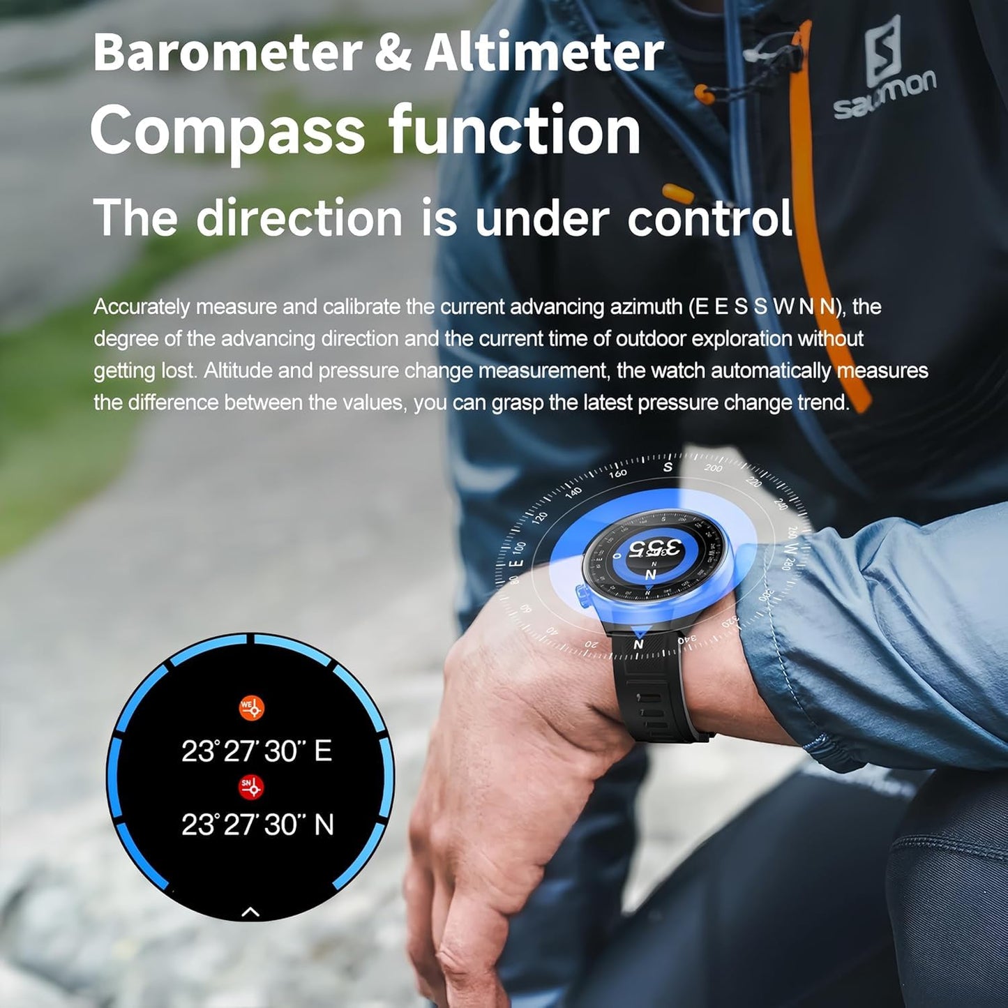 SEDSEY Military Grade Tactical Smart Watch for Men,1.75" Large Crystal Clear HD AMOLED Touchscreen Smartwatches for Android iOS,Fitness Tracker with 110+Sport Modes/Heart Rate/Sleep Monitor (Black)