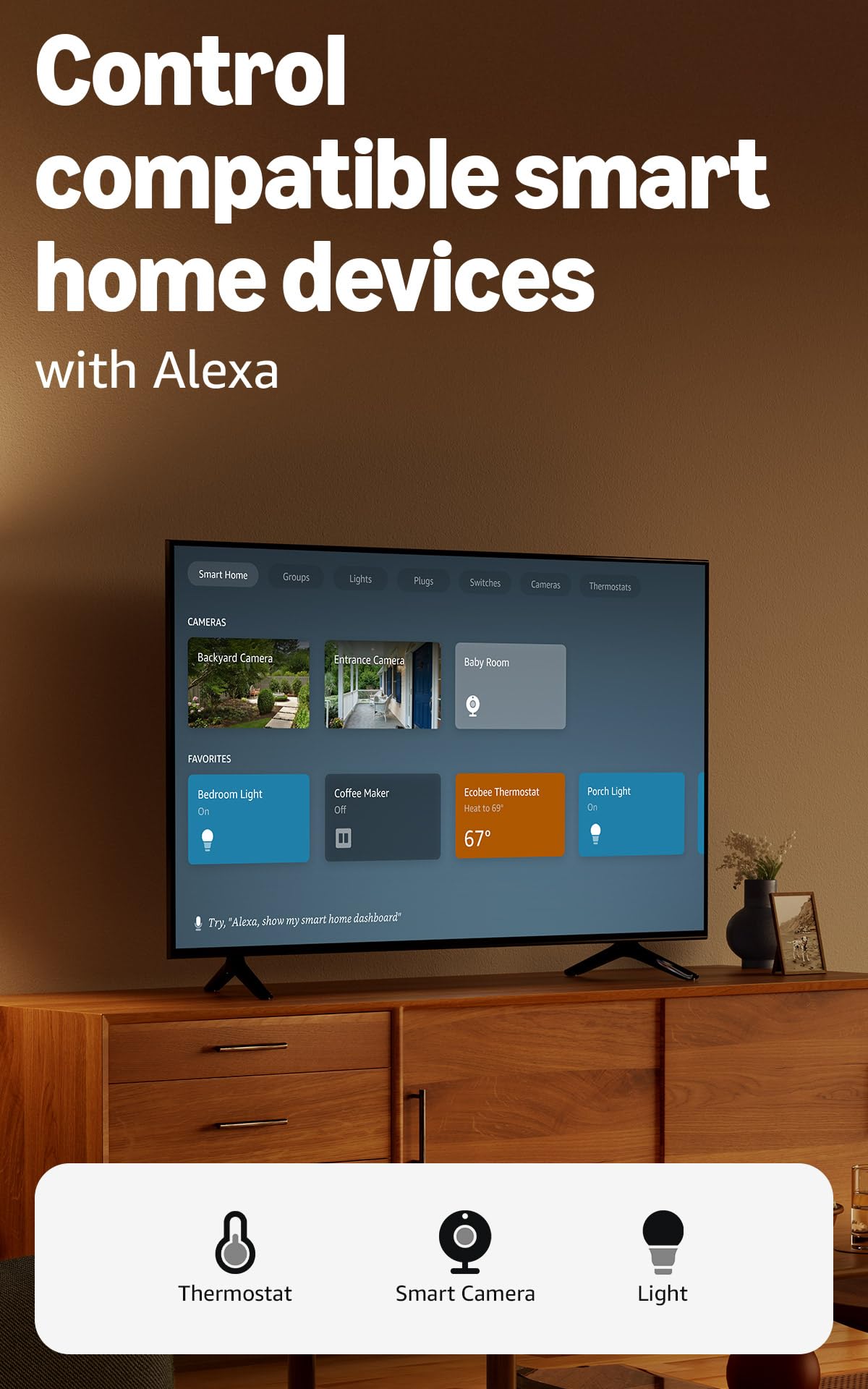 Amazon Fire TV Stick HD (newest model), free and live TV, Alexa Voice Remote, smart home controls, HD streaming