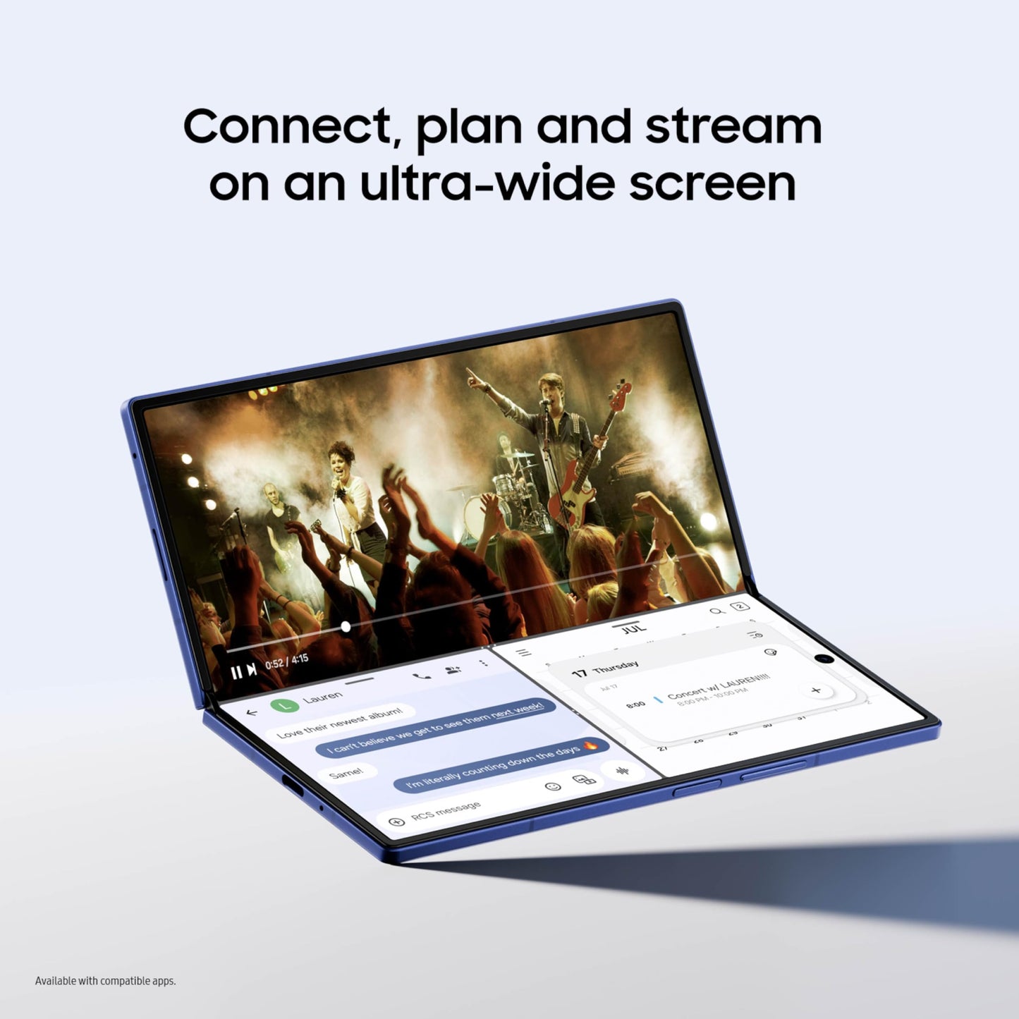 Samsung Galaxy Z Fold7 Cell Phone, 512GB AI Smartphone, Unlocked Android, AI Photo Edits, Large Screen, Long Battery Life, 2025, US 1 Yr Manufacturer Warranty, Blue Shadow