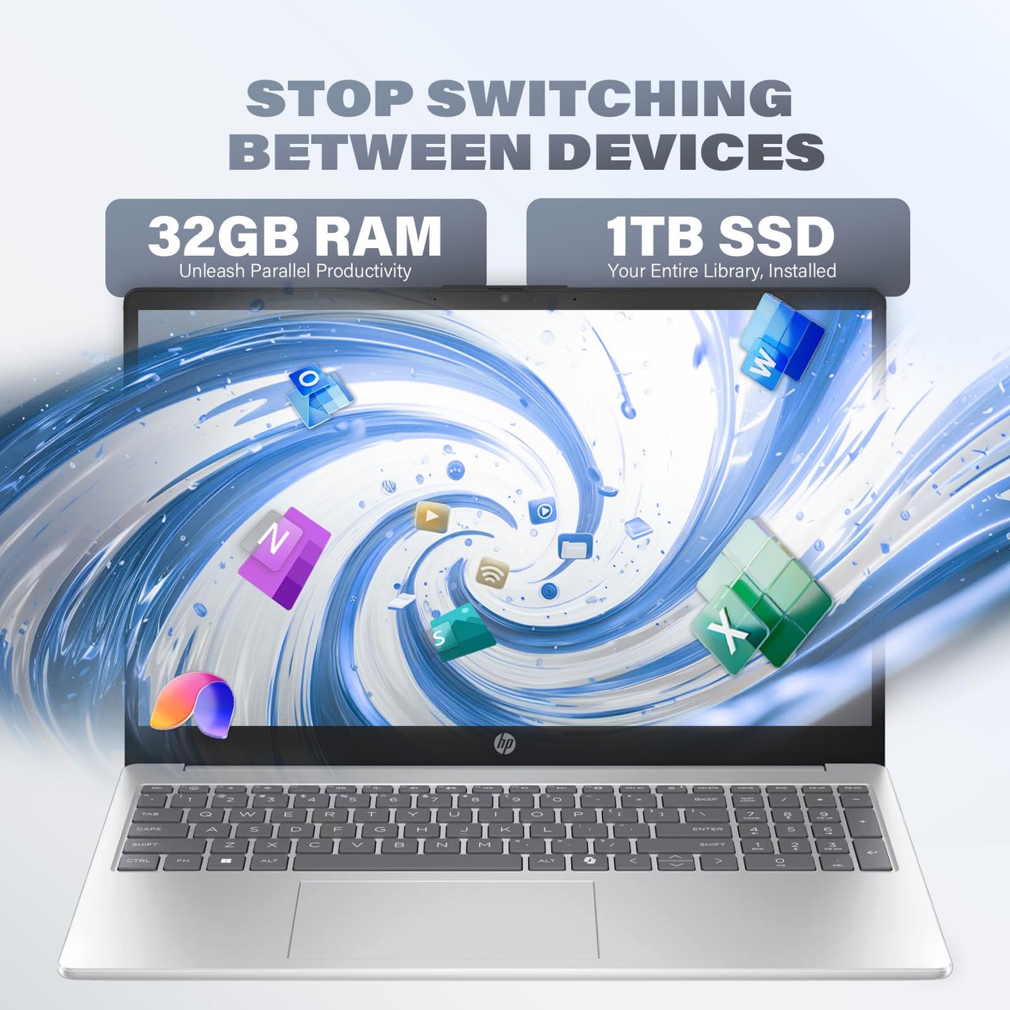 HP 2025 Flagship Touchscreen Laptop - 15.6" Anti-Glare Touch, Intel Core i3-1315U, AI Copilot, Wi-Fi6, Fast Charge, for Business & Student, Win 11 Pro, 32GB RAM, 1TB SSD, Redragon Accessory Kit