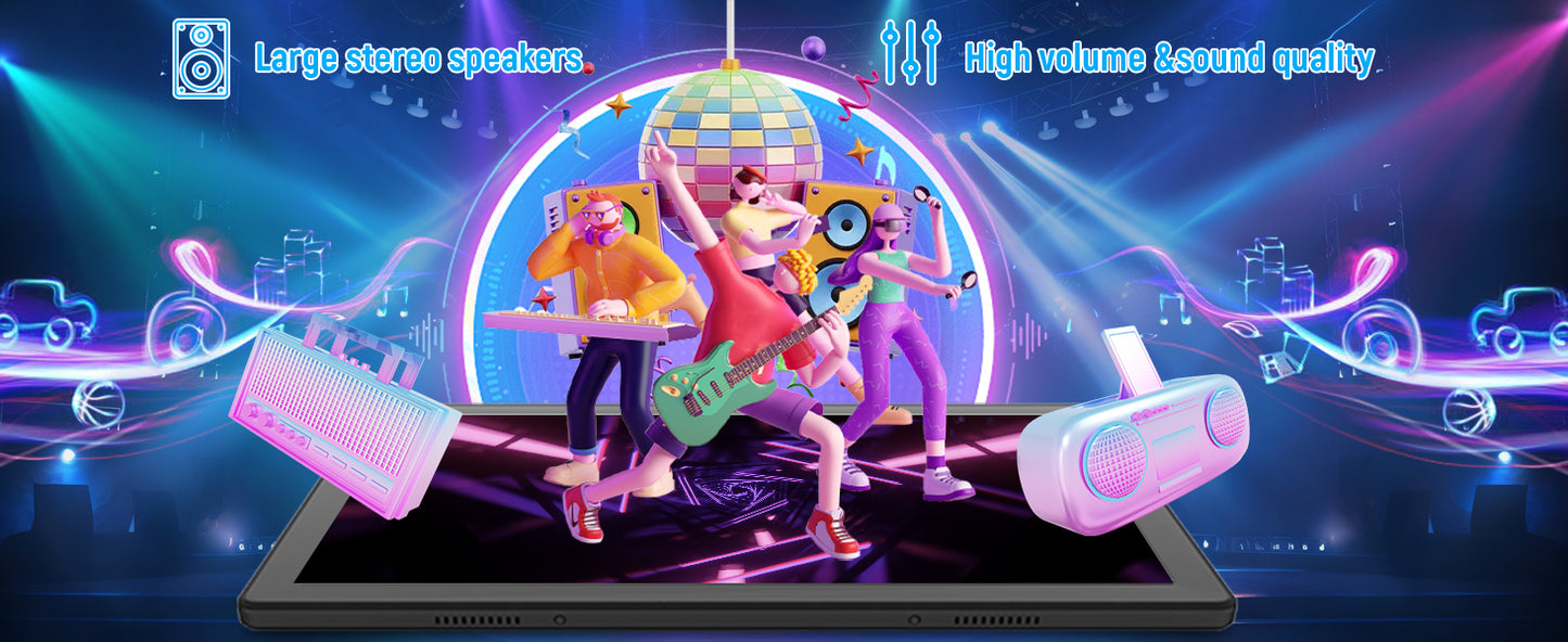 A10L 10 Inch Android Tablet 12GB RAM 64GB ROM IPS HD Touch Screen with Keyboard Case Mouse Stylus 8 in 1 Tablet Kit