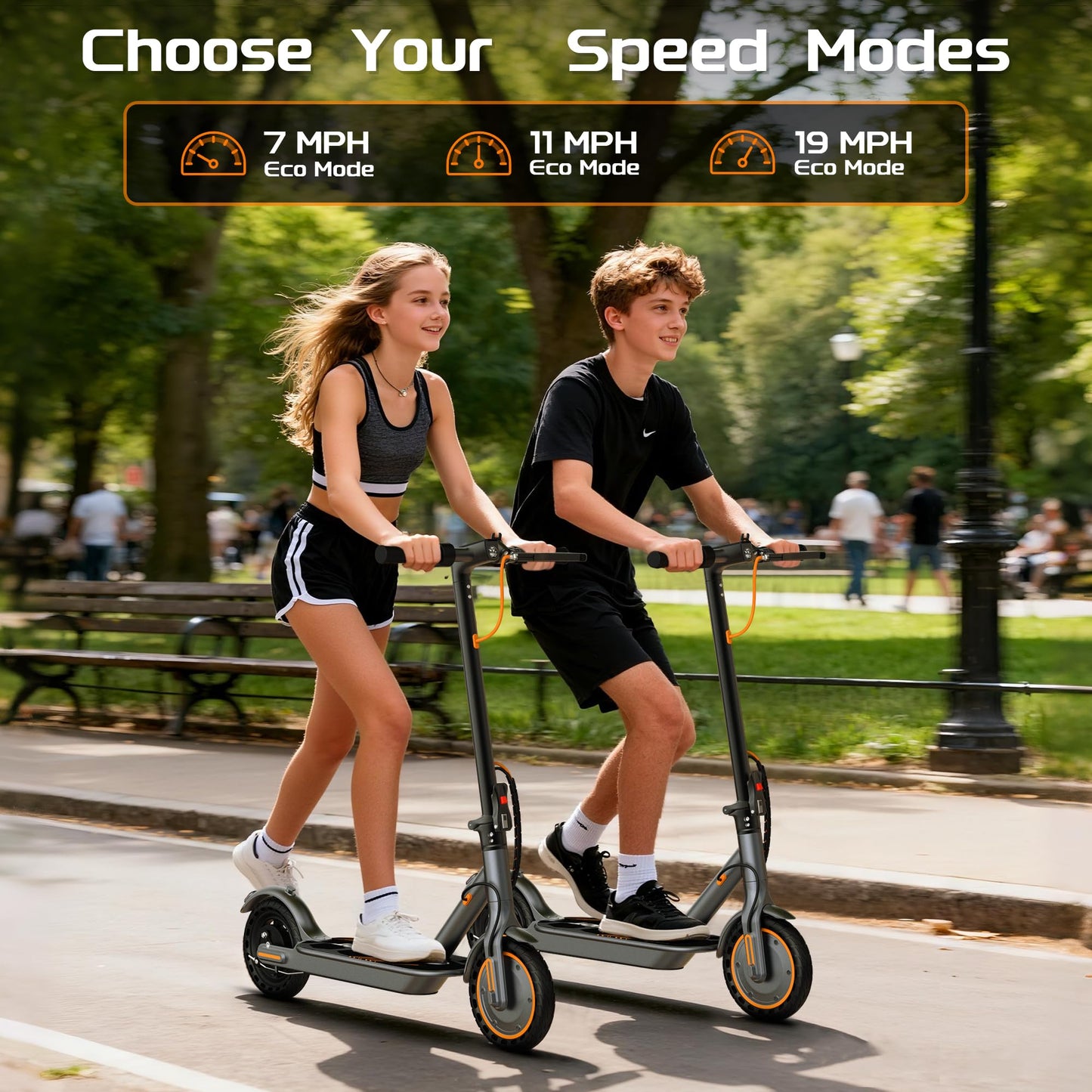 MAXSHOT Electric Scooter Adults & Big Kids, Top Speed 9/16/19/22MPH, 10/12/16/21/50Miles Range, 6.5"/8.5"/14" Tires Folding Commuter Escooter with Dual Suspension for Commuting, APP Control