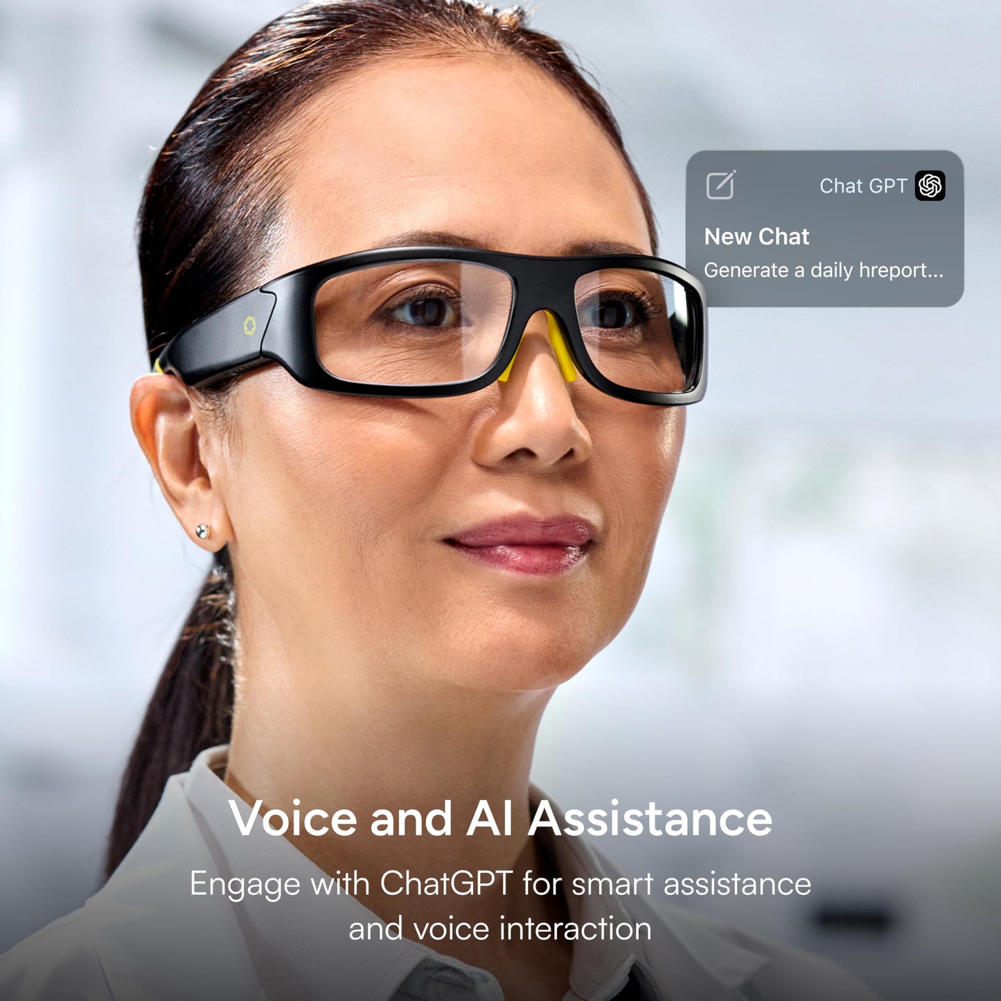 Lucyd Armor Smart Safety Glasses for Men & Women, TR90 Frame, Bluetooth Smart Safety Glasses with Light Adaptive Lenses, Open Ear Speakers & Microphone - ANSI Z87.1 (Standard)