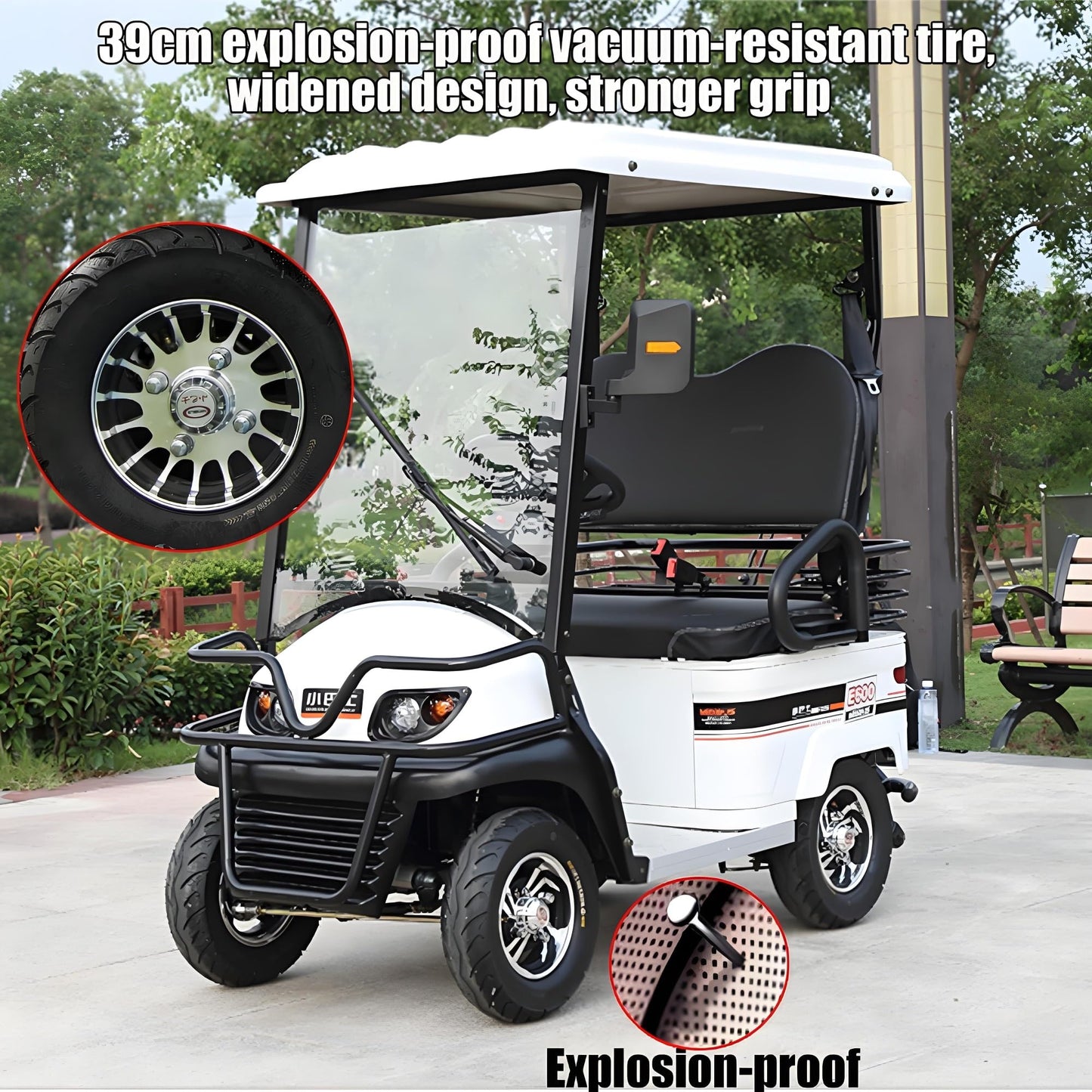 4 Wheel Seniors Adults Travel Mobility Scooter ,2-Seat Electric Golf Cart,All Terrain Recreational Powered Scooters Vehicle 800W Foldable Compact Cruiser Extra Large Portable Capacity Storage Trunk(Ye