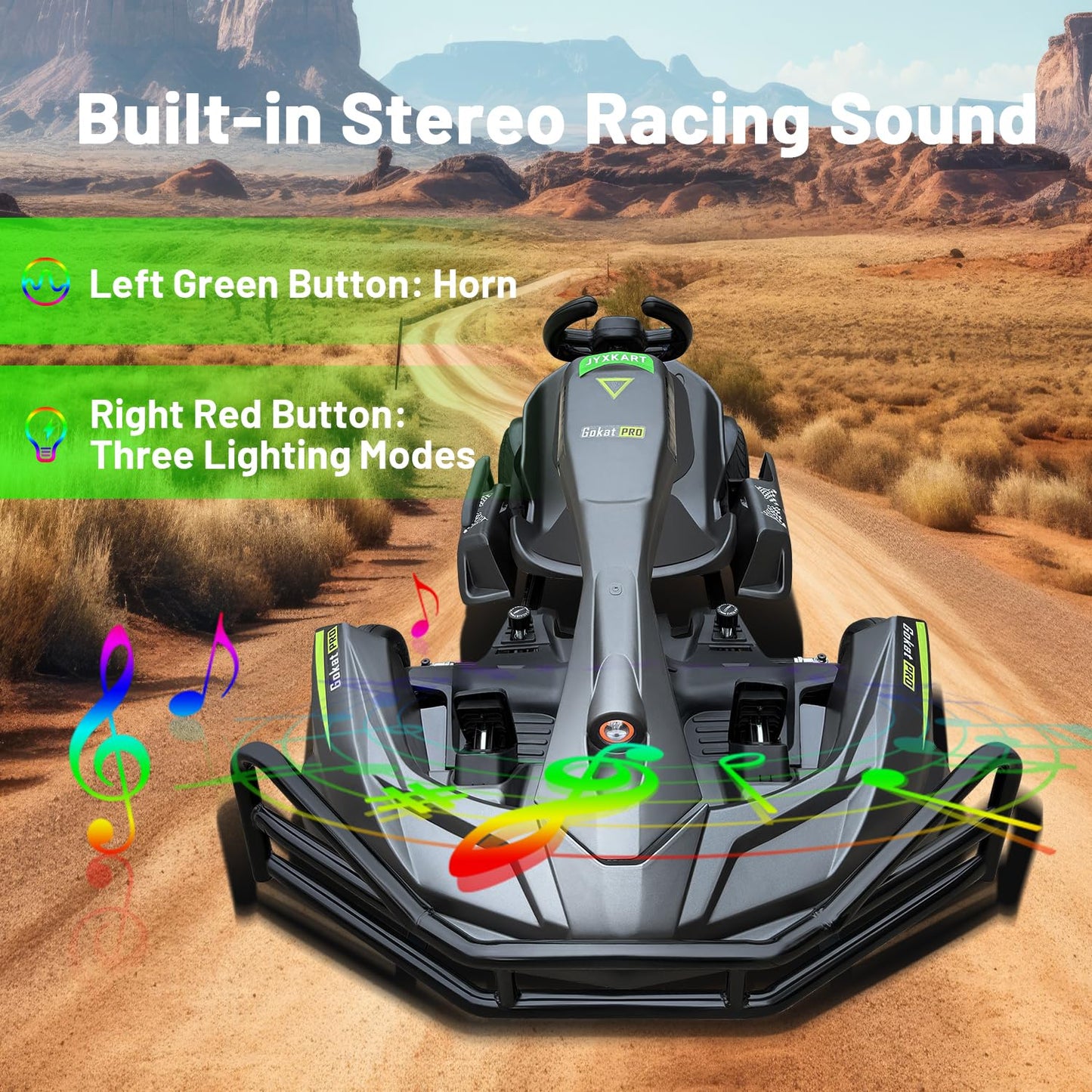 JYXKART Go Karts for Adults, PRO Electric Go Kart Build in 1500W*2 AC Brushless Motor with 54V8A Removable Lithium Battery and Handbrake, 40km/h High Speed Drifting Gokart for Ages 14+ Up to 2m/200kg