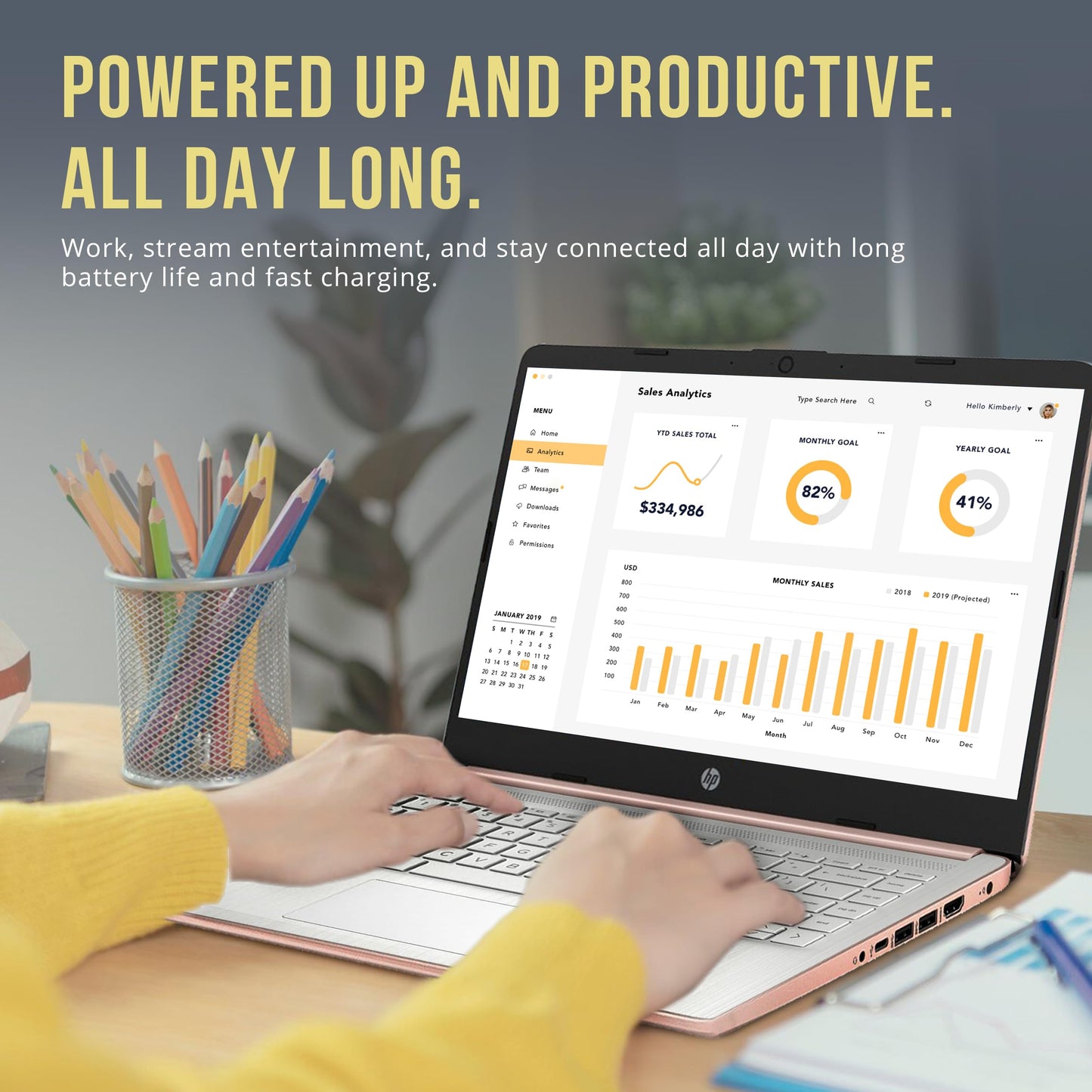 HP Stream 14" HD BrightView Laptop, Intel Processor N150, 16GB RAM, 416GB Storage (128GB eMMC + 288GB Docking Station Set), Intel UHD Graphics, 720p Camera, Wi-Fi, 1 Year Office 365, Win 11 S, Gold