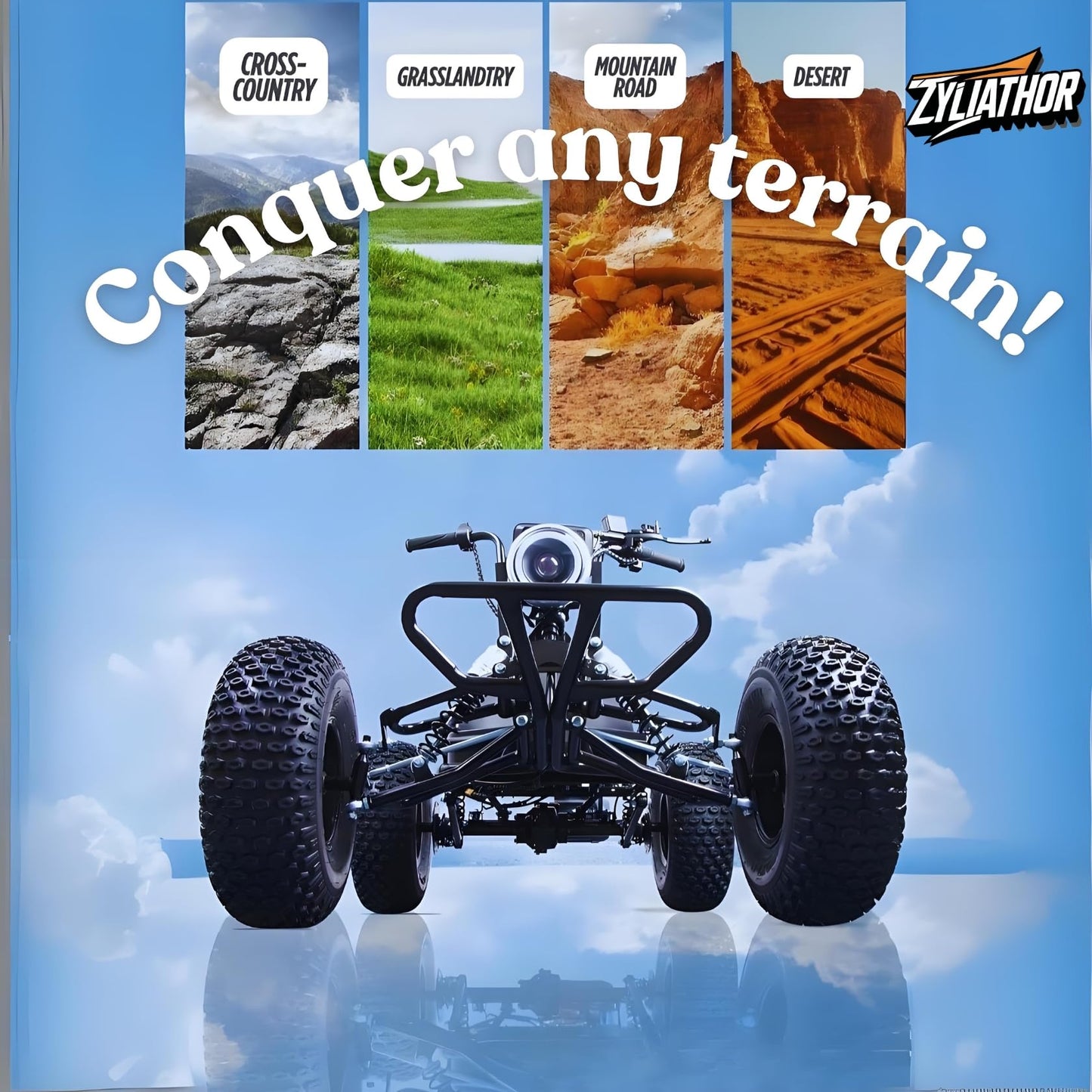 Zyliathor Electric Go Kart Adults/Kids Off-Road 48V 1500W Motor 12-31MPH, 8'' Alum Wheels, 10.4Ah(12+Mi) 440lbs, 3-Speed LED & Charger (Black)