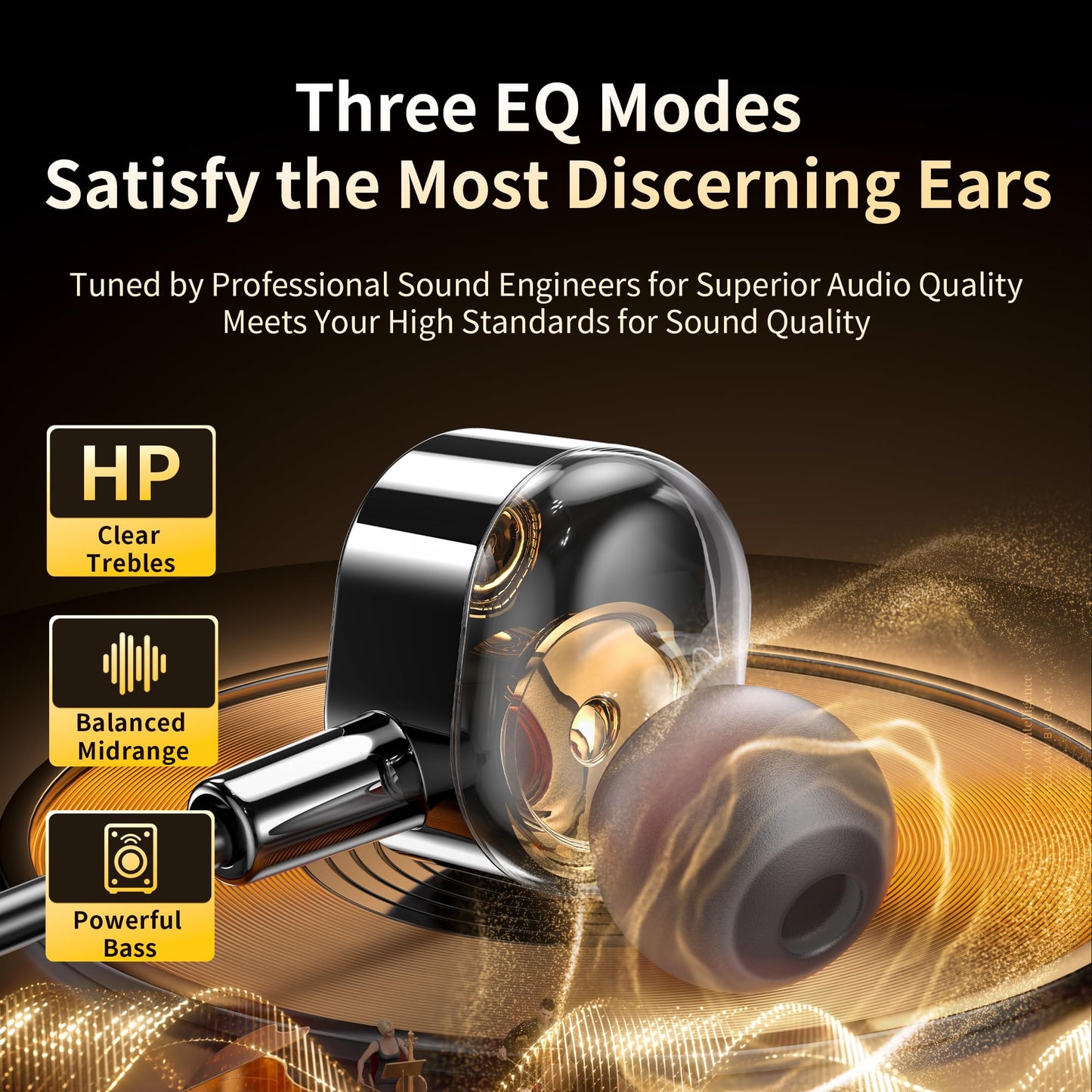 Kshttky Neckband Wireless Earbuds Around The Neck,Bluetooth V5.4 Headphones, 4-Driver Stereo Sound, 100 Hours Playtime, in-Ear with Mic for Sports, Fitness, Outdoor & Work (Black)