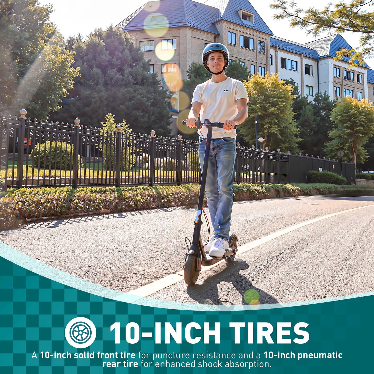 CYBERGOING Electric Scooter with 430W Peak Motor for Adults, 10" Shock Absorbing Tires, Up to 17-Mile Range & 19 MPH Speed Portable Folding Commuting E Scooter with Dual Breaking System - Volt-Edge Technologies®