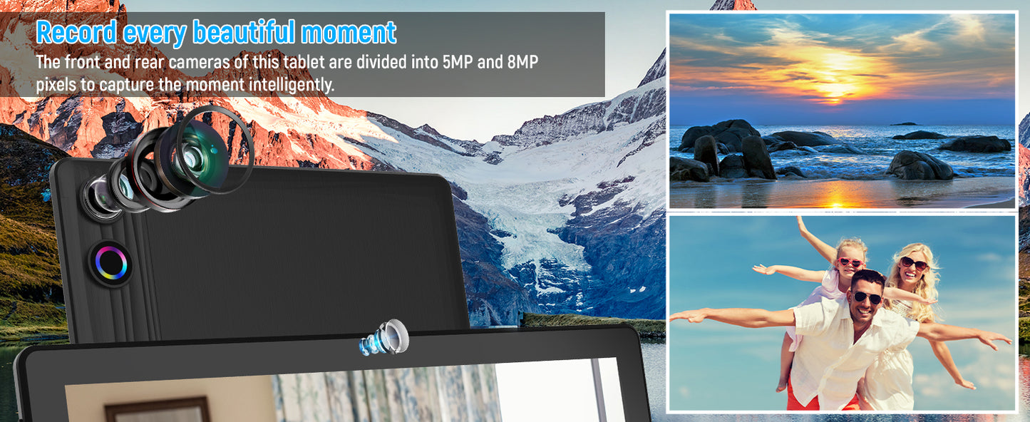 A10L 10 Inch Android Tablet 12GB RAM 64GB ROM IPS HD Touch Screen with Keyboard Case Mouse Stylus 8 in 1 Tablet Kit