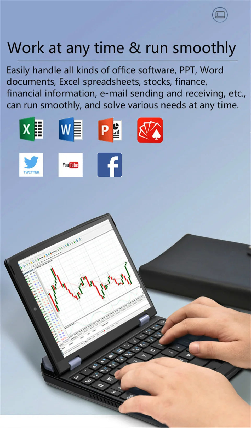 High Quality 7 Inch Pocket Touch Screen Laptop Intel Celeron N4000 Win 10 Student Laptops Computer Touchscreen Business Notebook