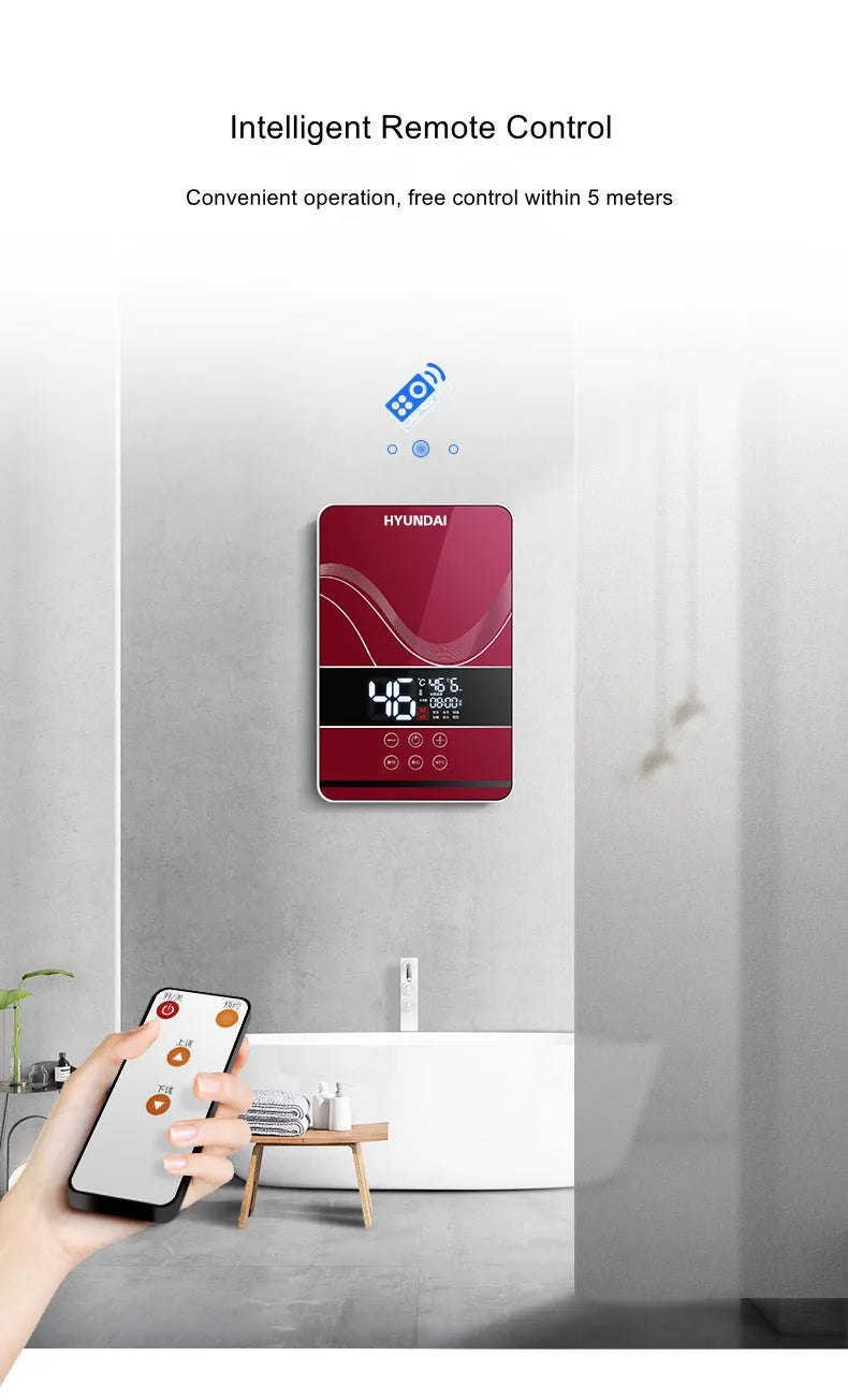 Electric Water Heater Electric Shower Quick Heating DC Machine Household Kitchen Bathroom Unlimited Hot Water Remote Control