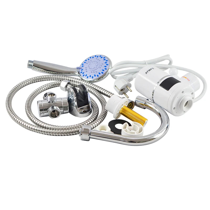 ATWFS Electric Fast Instant Water Heater Tap Bathroom Heaters Instant Hot Water Shower Faucet Heating With Temperature Display