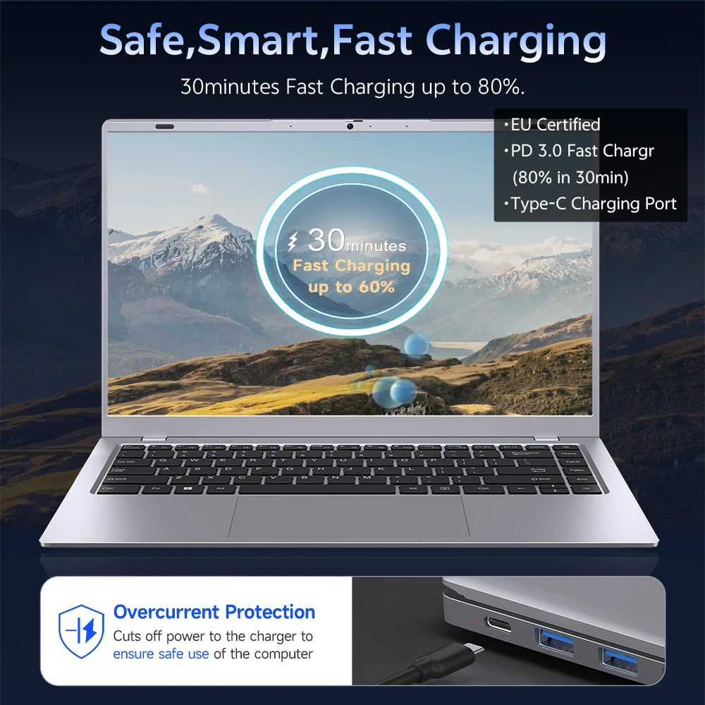 US Warehouse Factory Wholesale 15.6" Laptop Computer 16GB+512GB Intel Pentium Gold 6500Y Portable Laptops Brand New