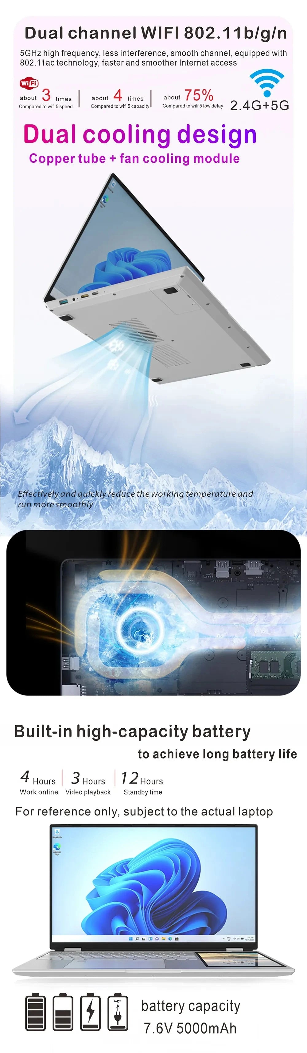 Wholesale 15.6 Inch Laptop Intel Celeron N100 Student Laptops Computer Cheap Touch Screen Notebook Computer for Business Office