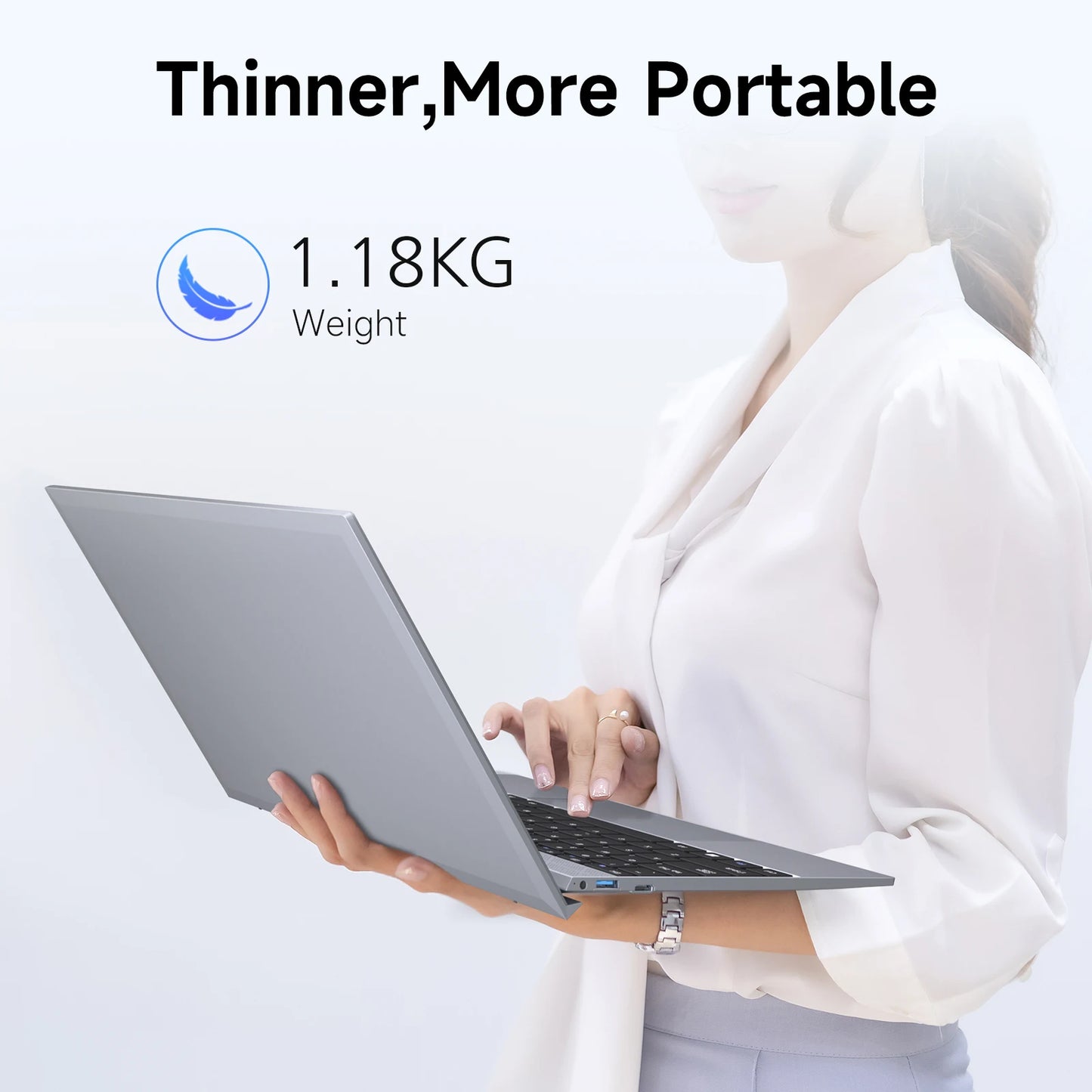 14" Laptop Computer 8GB RAM 256GB SSD Intel J3710 FHD IPS Display Fingerprint Wi-Fi 5 Windows 11 Laptop Business