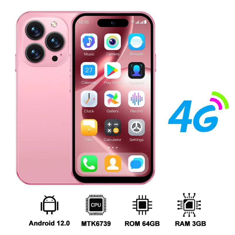 SERVO S16 Mini 4G Network Small Smartphone 2 SIM Standby Android 12.0 System Play Store WiFi GPS 4.0" Screen Palm Cellular Phone