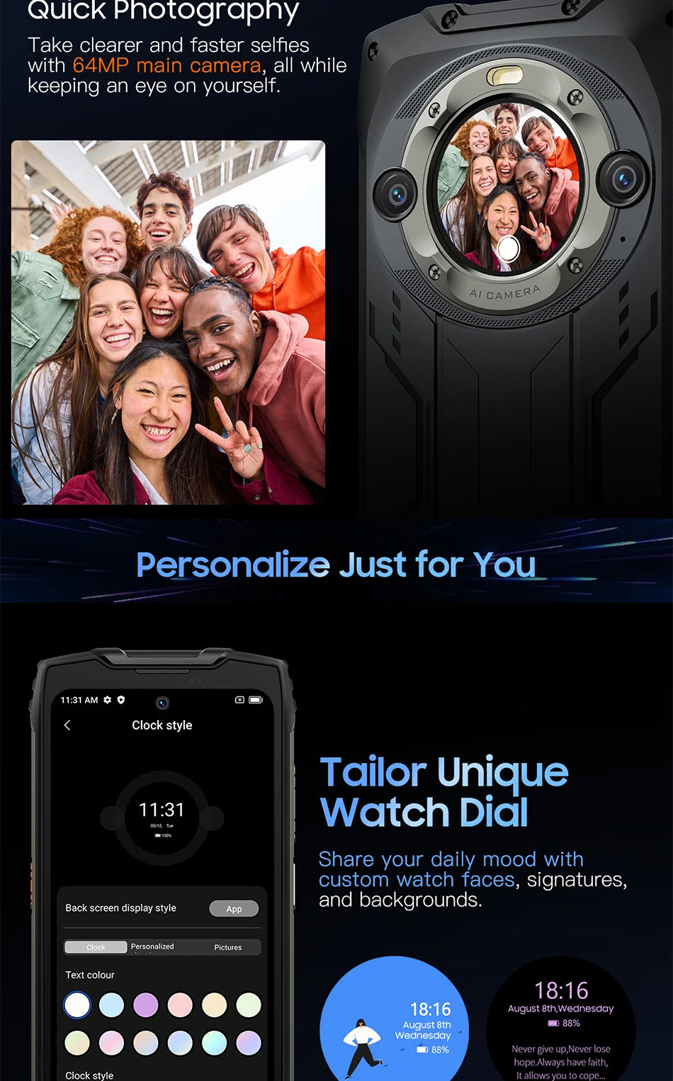 Blackview BV9300 Pro Rugged Phone 6.7'' 120Hz Display 8/12GB 256GB Smartphone With Dual Screen 15080mAh Battery 64MP Cellphone