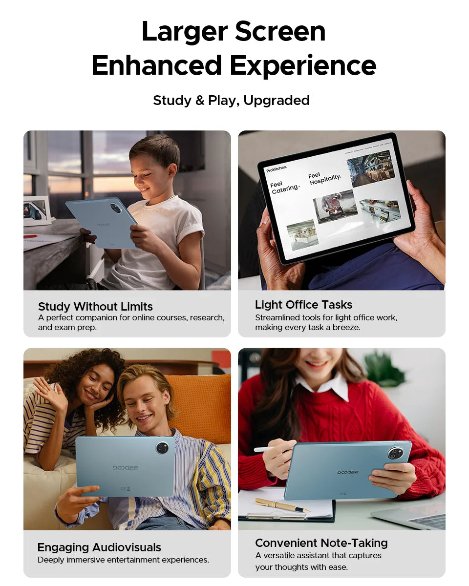 【Brand+】Doogee Tab A9 Pro+ Tablet Pc 11-Inch Android 15 30Gb Ram(6+24) 128Gb Rom 8580Mah Battery Widevine L1 Support