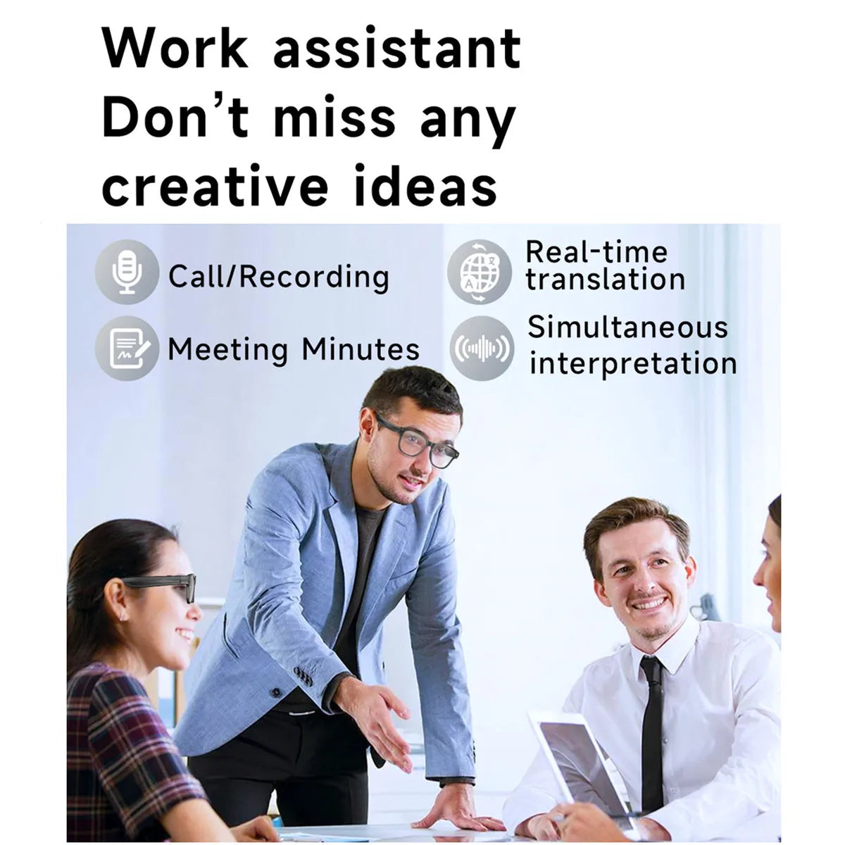 Smart Video Glasses Myopia Prescription Anti Shake Video Recording WIFI Bluetooth Transmission Object Recognition Smart Glasses